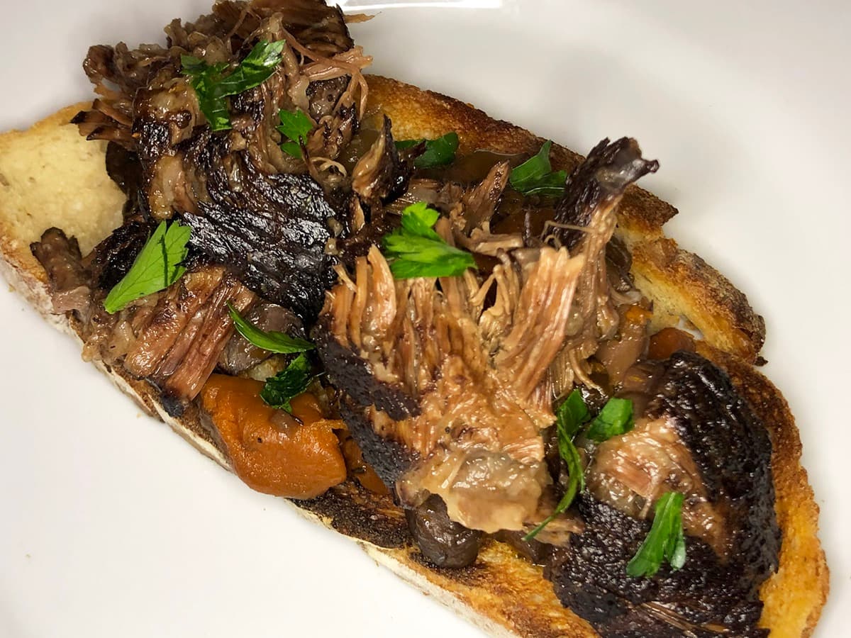 Red Wine Braised Short Ribs on Toast